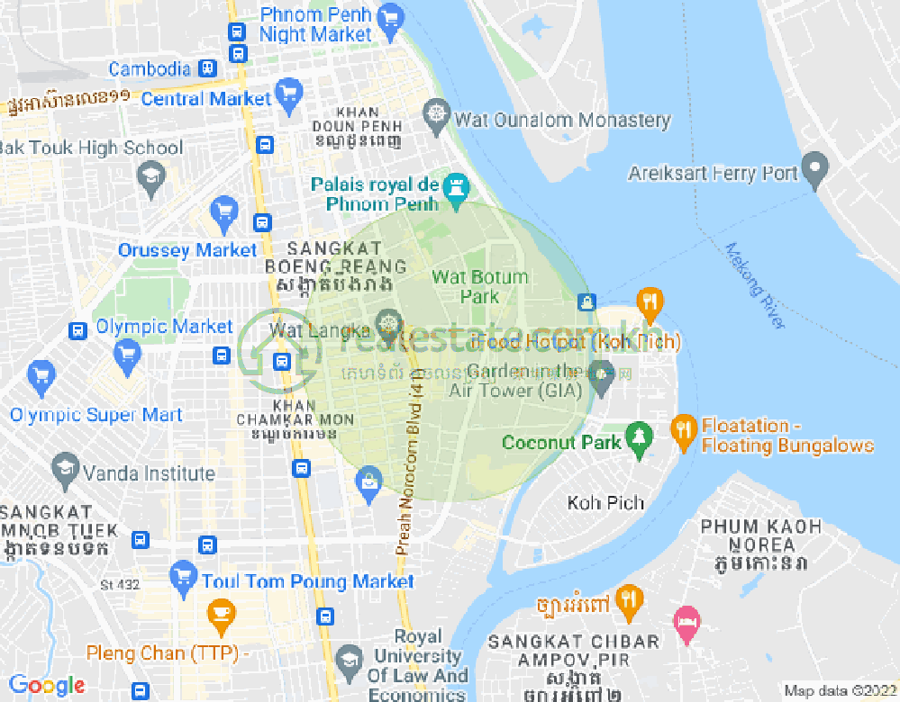 Map of I, BKK 1, Boeng Keng Kang, Phnom Penh