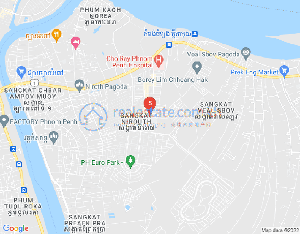 Nirouth分区, 铁桥头区, 金边地图