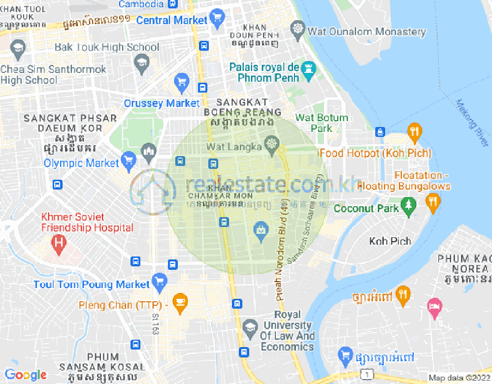 Map of BKK 1, Boeng Keng Kang, Phnom Penh