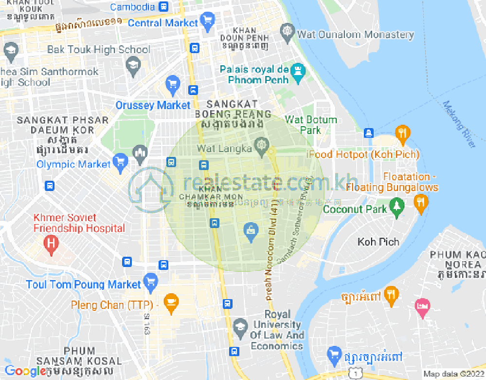 Map of BKK 1, Boeng Keng Kang, Phnom Penh