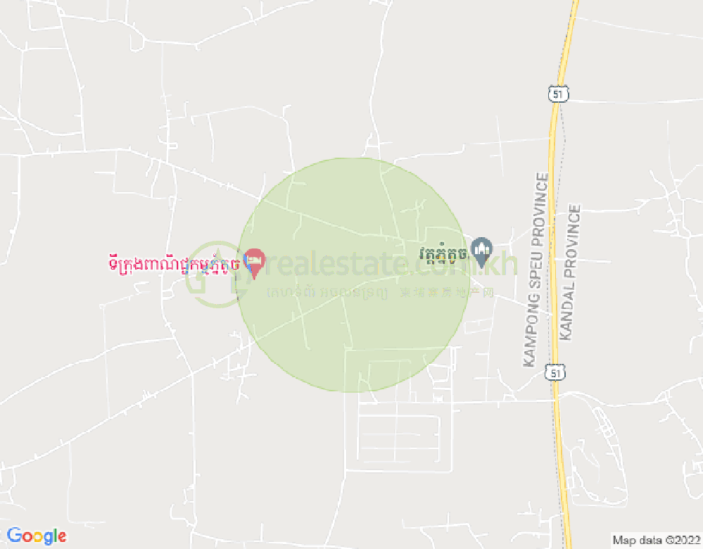 ផ្លូវជាតិលេខ៥១, Phnom Touch县, 乌栋市, 磅士卑省地图