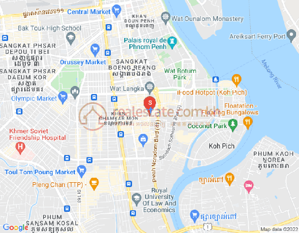 Map of BKK 1, Boeng Keng Kang, Phnom Penh