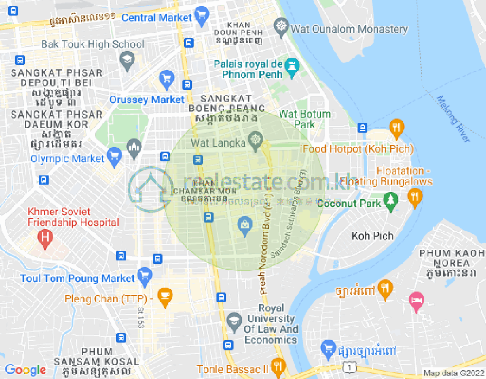Map of BKK 1, Boeng Keng Kang, Phnom Penh