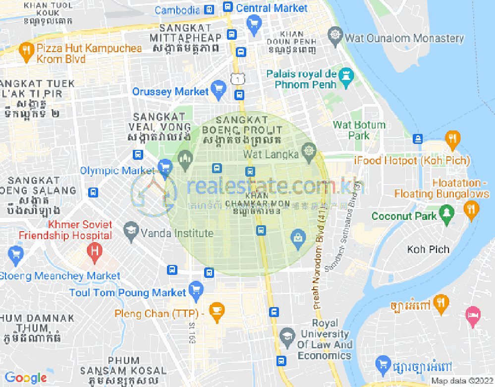 Mapa: BKK 2, Boeng Keng Kang, Phnom Penh