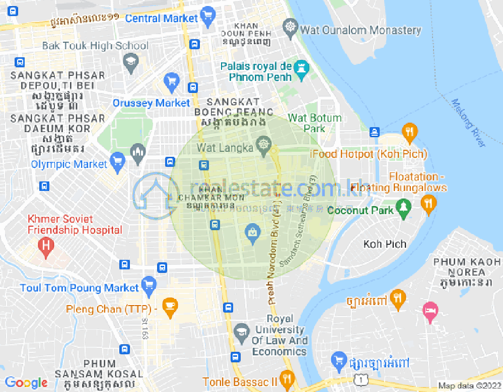 Mapa: BKK 1, Boeng Keng Kang, Phnom Penh