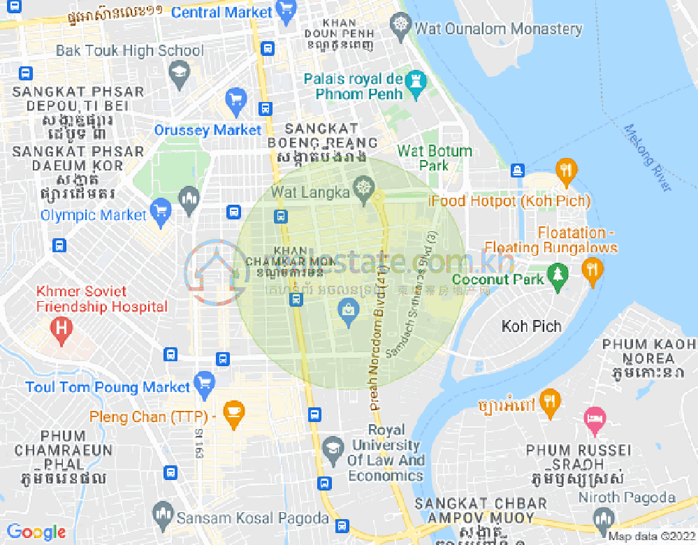 Map of BKK 1, Boeng Keng Kang, Phnom Penh