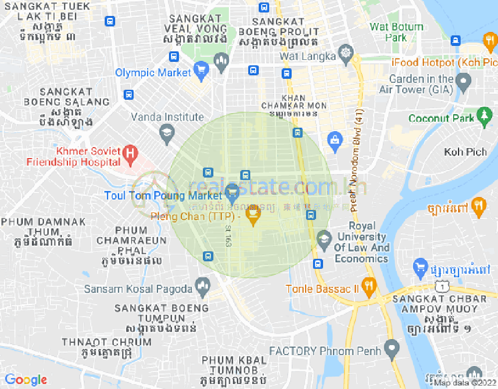 Карта Тул Том Пунг 1, Чамкармон, Пномпень