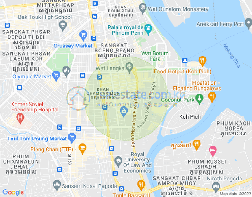 Map of BKK 1, Boeng Keng Kang, Phnom Penh