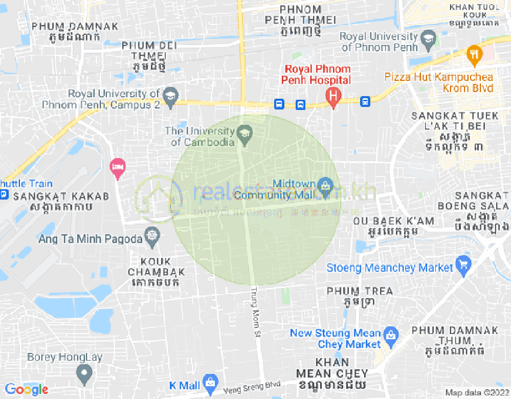 Tuek Thla둔, 모리 속도 구, 프놈펜 지도