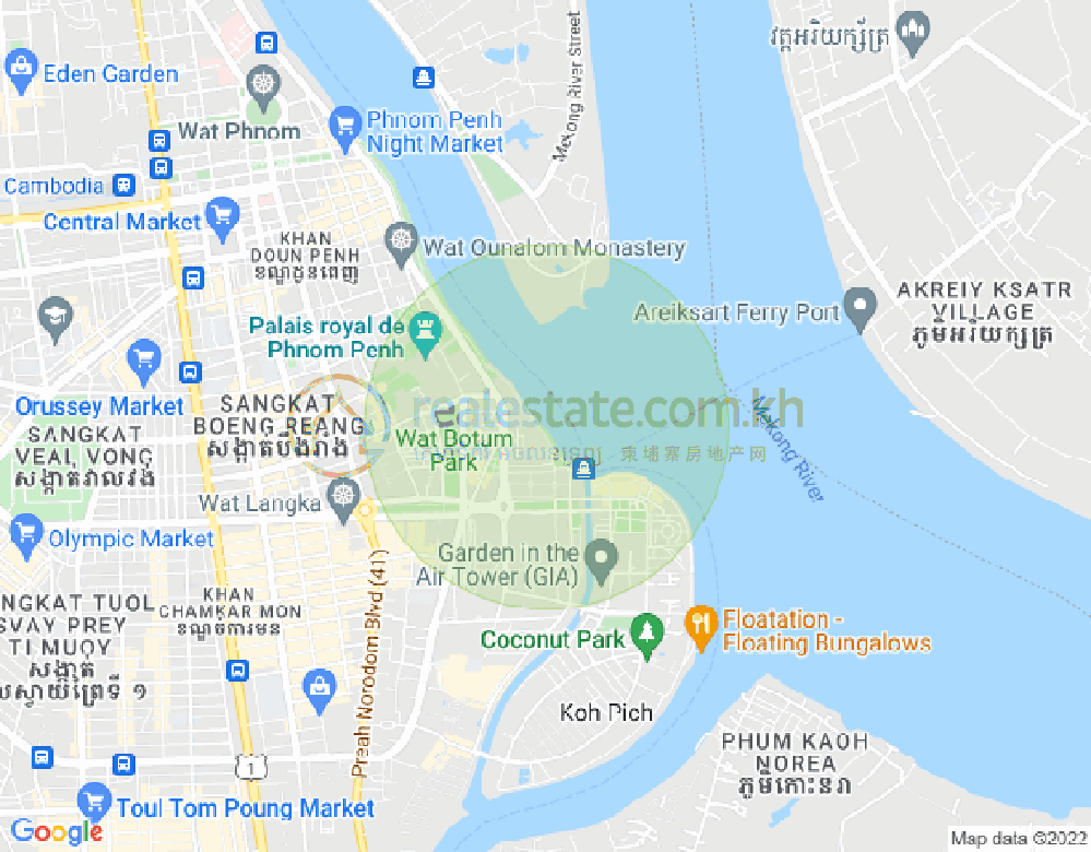 Map of Chakto Mukh, Daun Penh, Phnom Penh