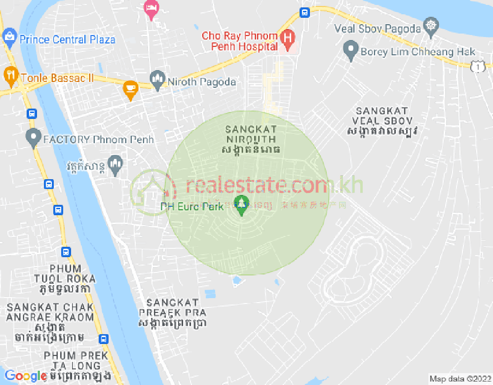 Map of Nirouth, Chbar Ampov, Phnom Penh