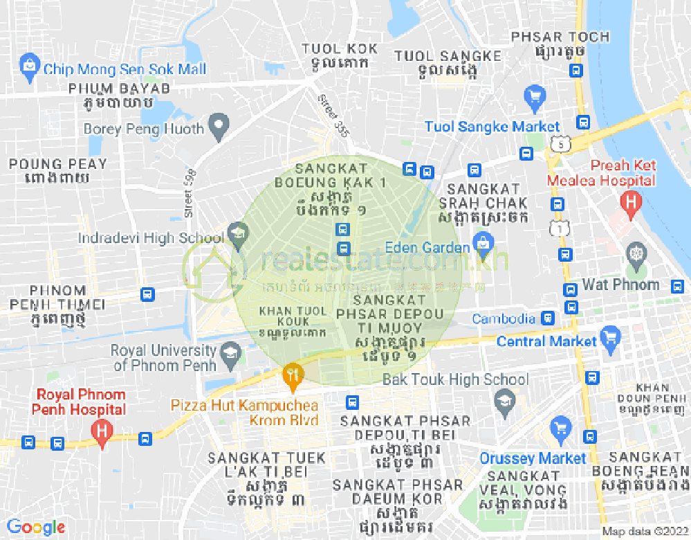 万谷湖1分区, 堆谷区, 金边地图