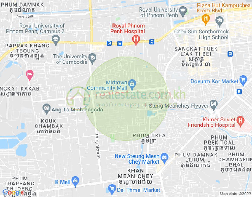 ផែនទី ទឹកថ្លា, សែនសុខ, ភ្នំពេញ