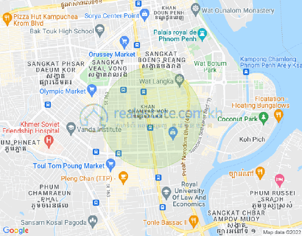 Map of BKK 1, Boeng Keng Kang, Phnom Penh