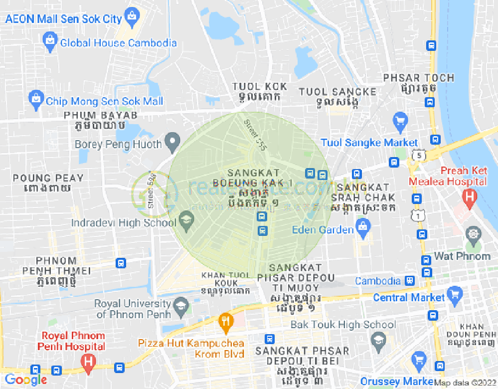 万谷湖1分区, 堆谷区, 金边地图