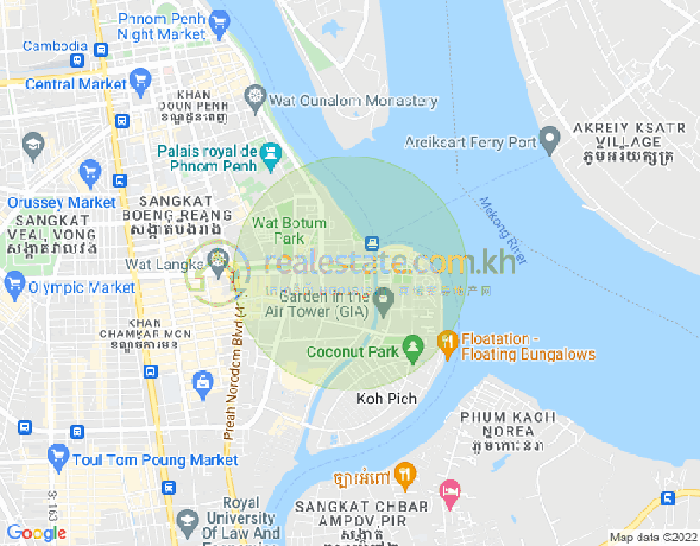 Carte de Chakto Mukh, Daun Penh, Phnom Penh
