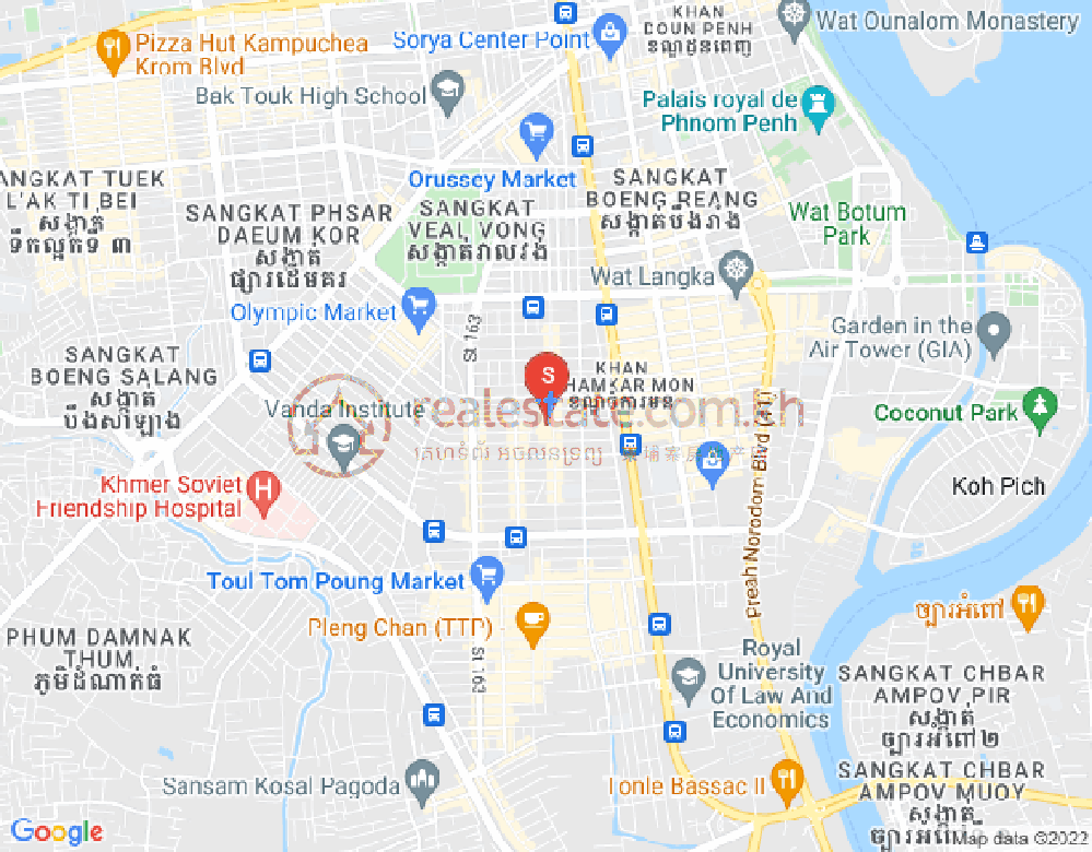 万景岗3分区（BKK3), 波哥堪, 金边地图