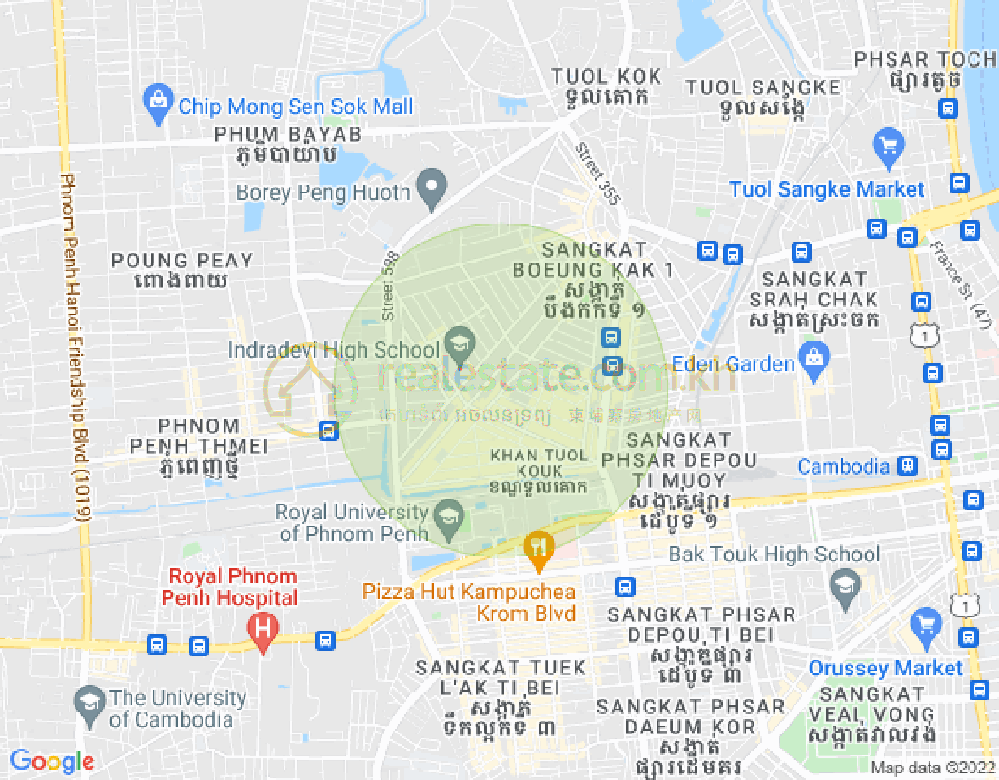 แผนที่ บึงกัก 2, ตวลโคก, พนมเปญ