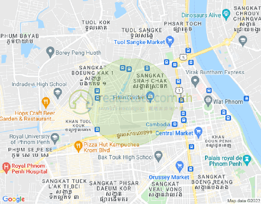 Map of Boeung Kak 2, Toul Kork, Phnom Penh