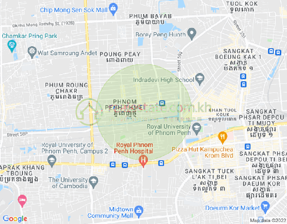 Map of Phnom Penh Thmey, Sen Sok, Phnom Penh