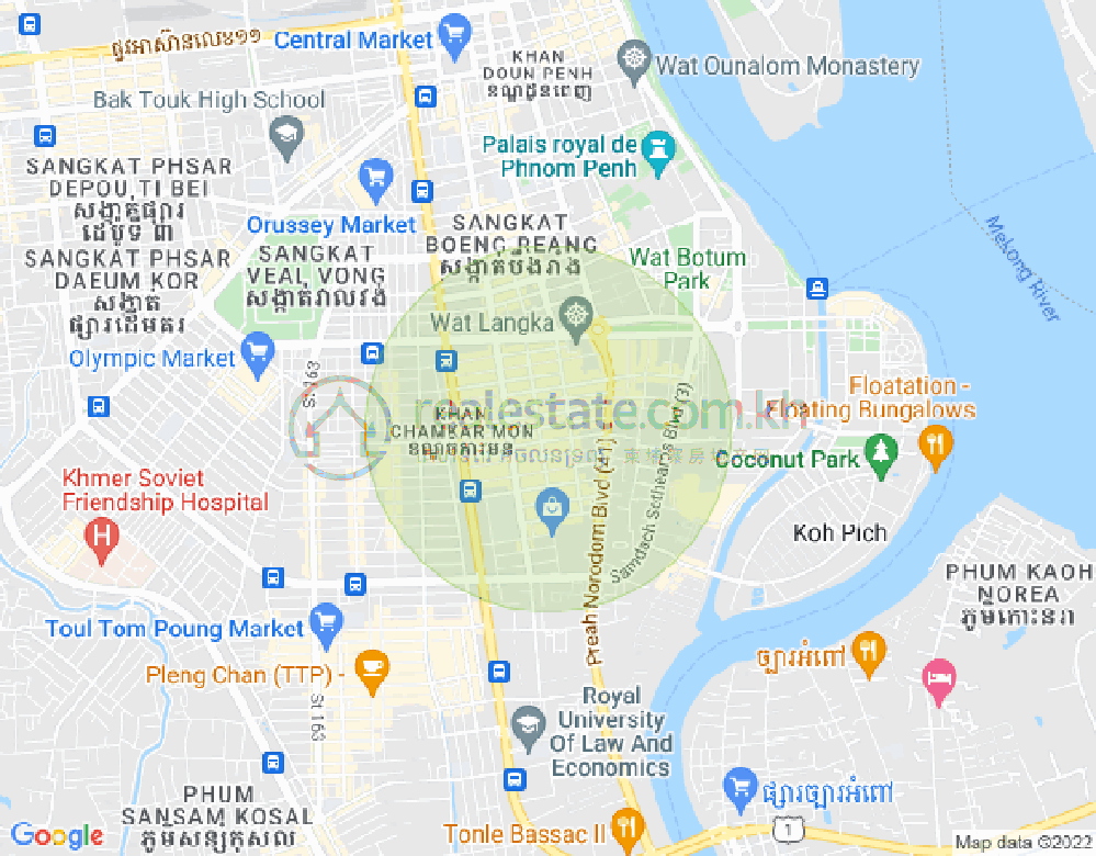 Mapa: BKK 1, Boeng Keng Kang, Phnom Penh