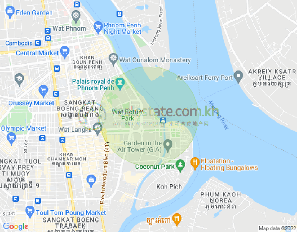 四臂湾分区, 隆边区, 金边地图