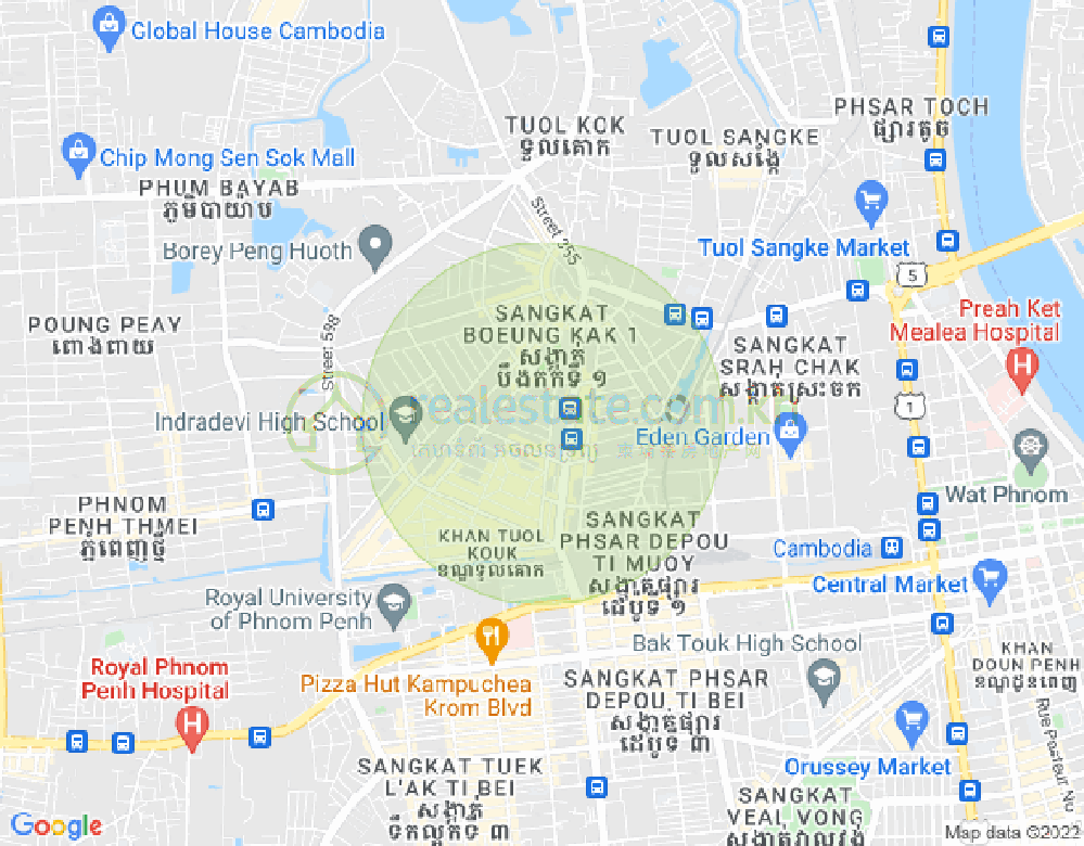 万谷湖1分区, 堆谷区, 金边地图