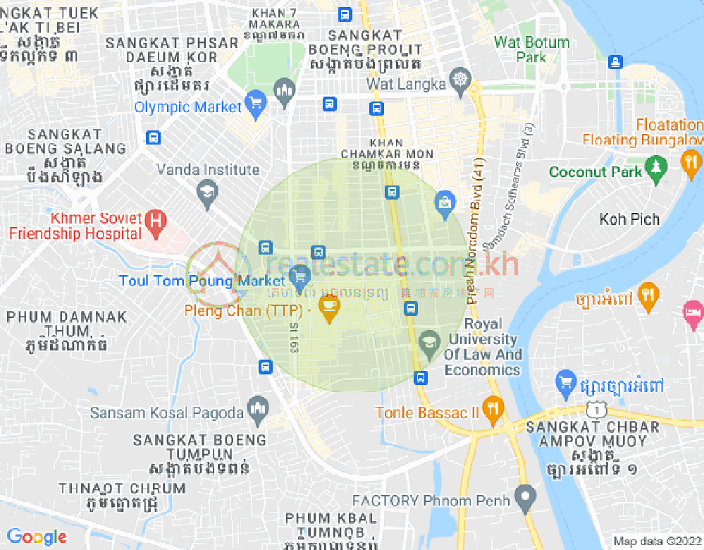 주더분1구역, 짬까몬, 프놈펜 지도