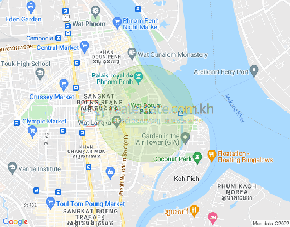 チャクトムク, ドーンペン, プノンペンの地図