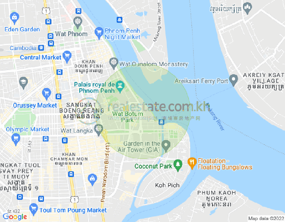 Carte de Chakto Mukh, Daun Penh, Phnom Penh
