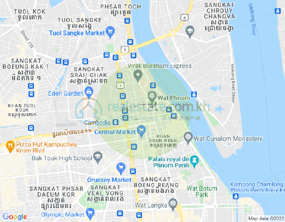 แผนที่ วัดพนม, ดวนป็ญ, พนมเปญ