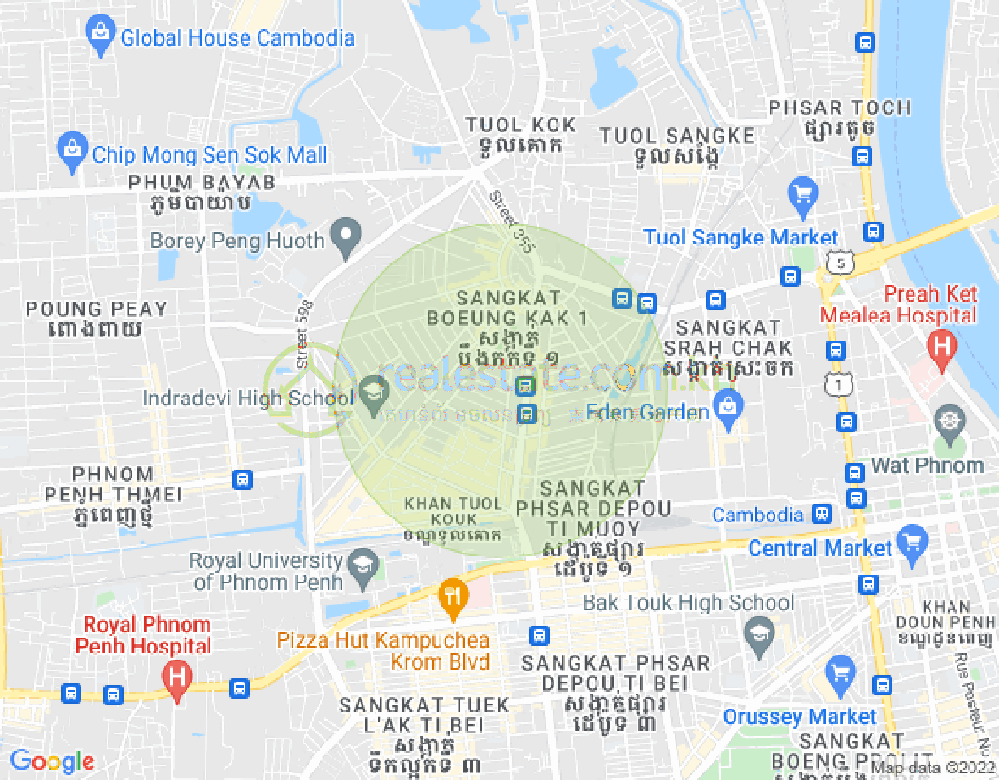 万谷湖1分区, 堆谷区, 金边地图