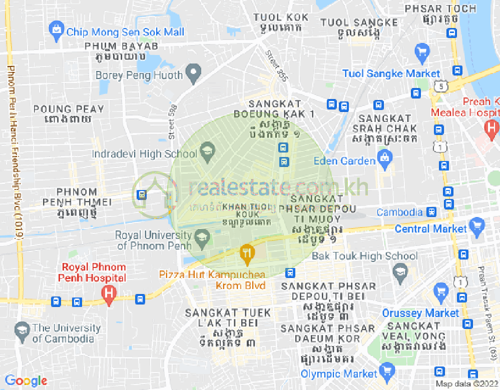万谷湖1分区, 堆谷区, 金边地图