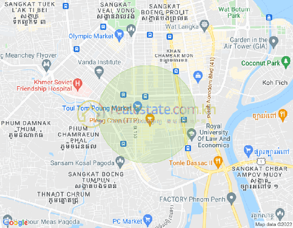 주더분1구역, 짬까몬, 프놈펜 지도