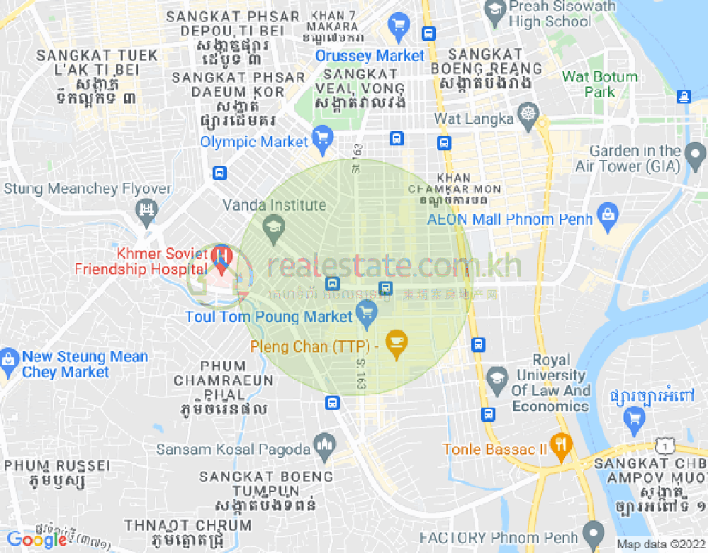 Карта Тул Том Пунг 1, Чамкармон, Пномпень