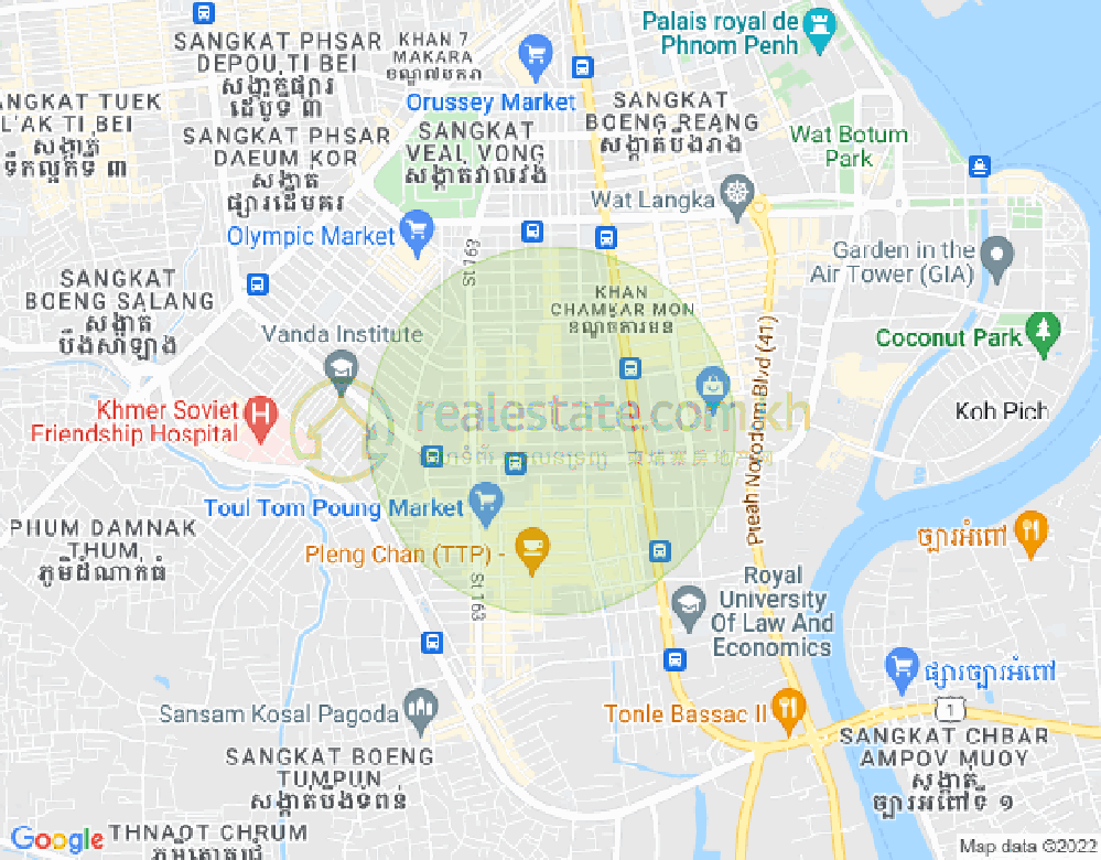 万景岗3分区（BKK3), 波哥堪, 金边地图