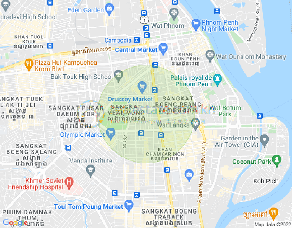 แผนที่ Boeung Prolit, เจ็ดมกรา, พนมเปญ