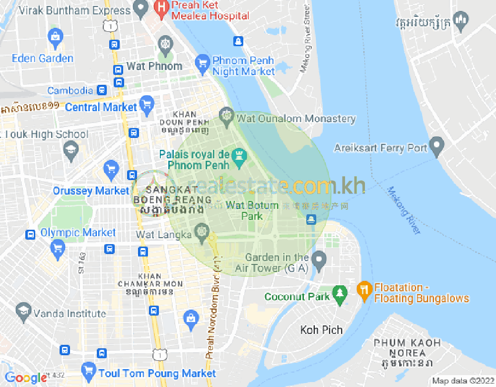 新街市1分区, 隆边区, 金边地图