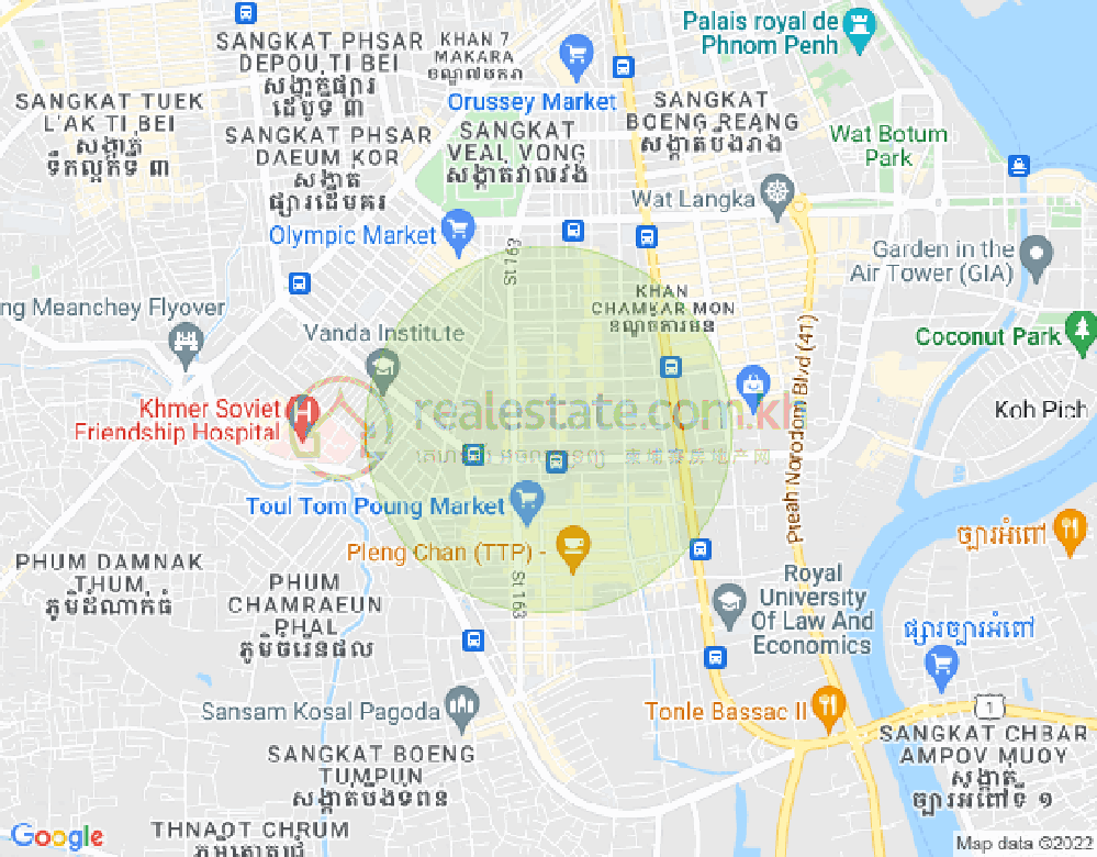 Map of BKK 3, Boeng Keng Kang, Phnom Penh
