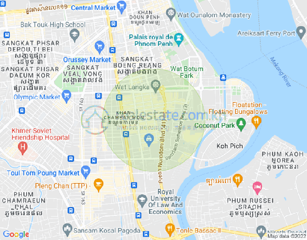 Mapa: BKK 2, Boeng Keng Kang, Phnom Penh