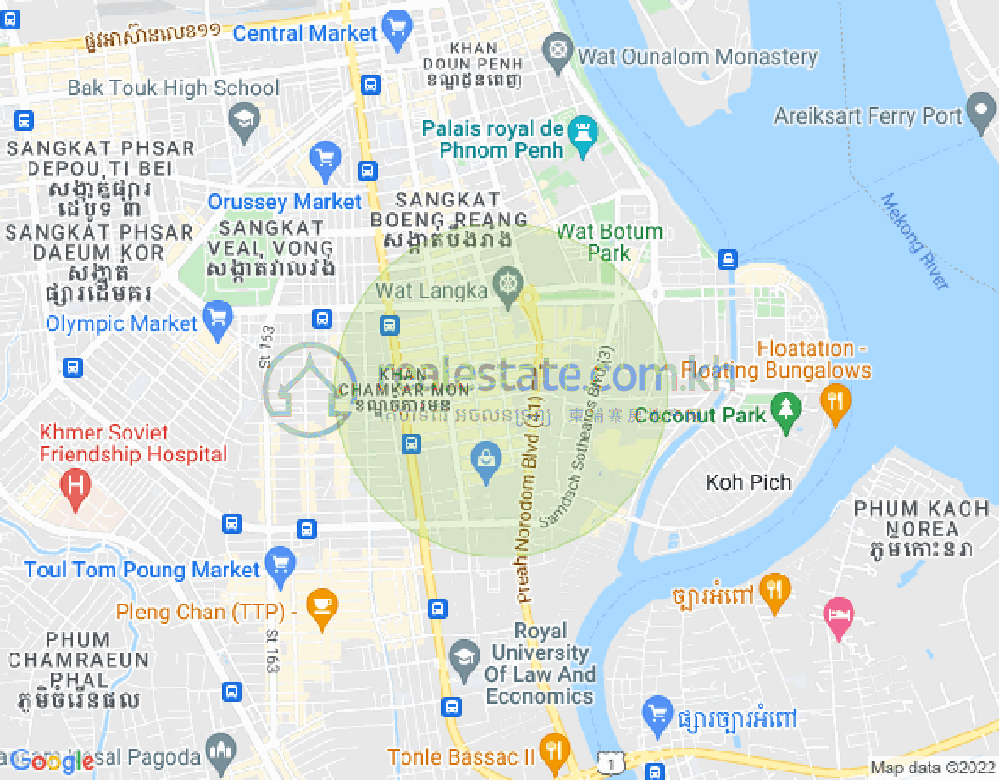 Map of BKK 1, Boeng Keng Kang, Phnom Penh