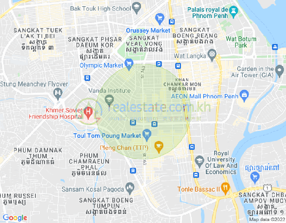 Mapa: BKK 3, Boeng Keng Kang, Phnom Penh