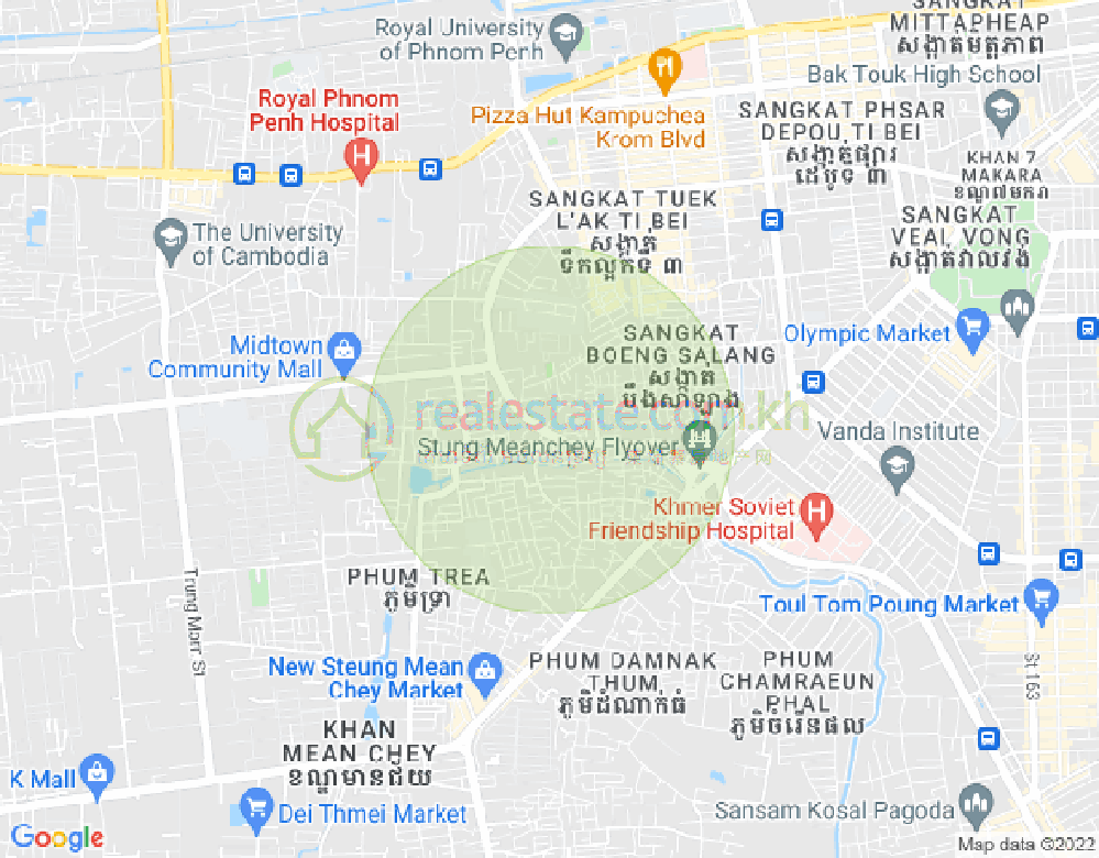 Mapa: Tuek Thla, Sen Sok, Phnom Penh