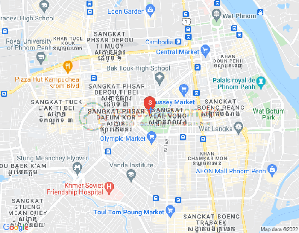 Mapa: Veal Vong, 7 Makara, Phnom Penh