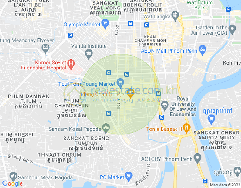 주더분1구역, 짬까몬, 프놈펜 지도