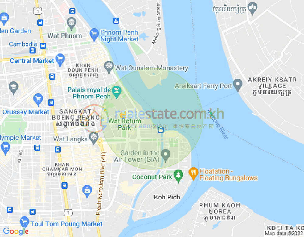 Map of Chakto Mukh, Daun Penh, Phnom Penh