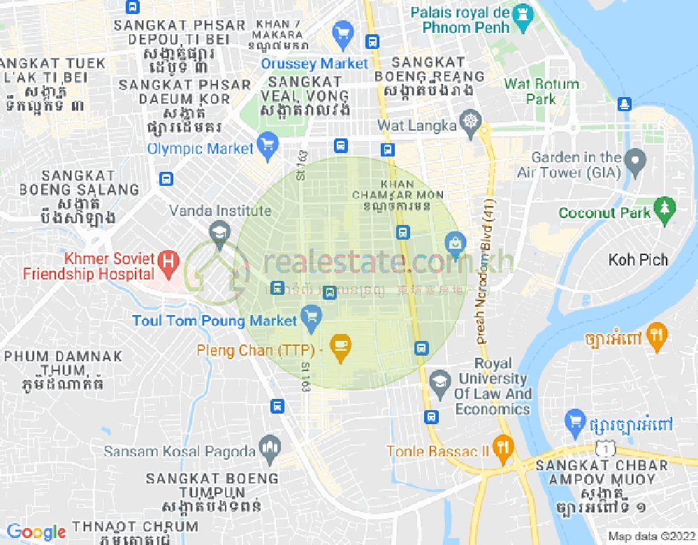 Mapa: BKK 3, Boeng Keng Kang, Phnom Penh