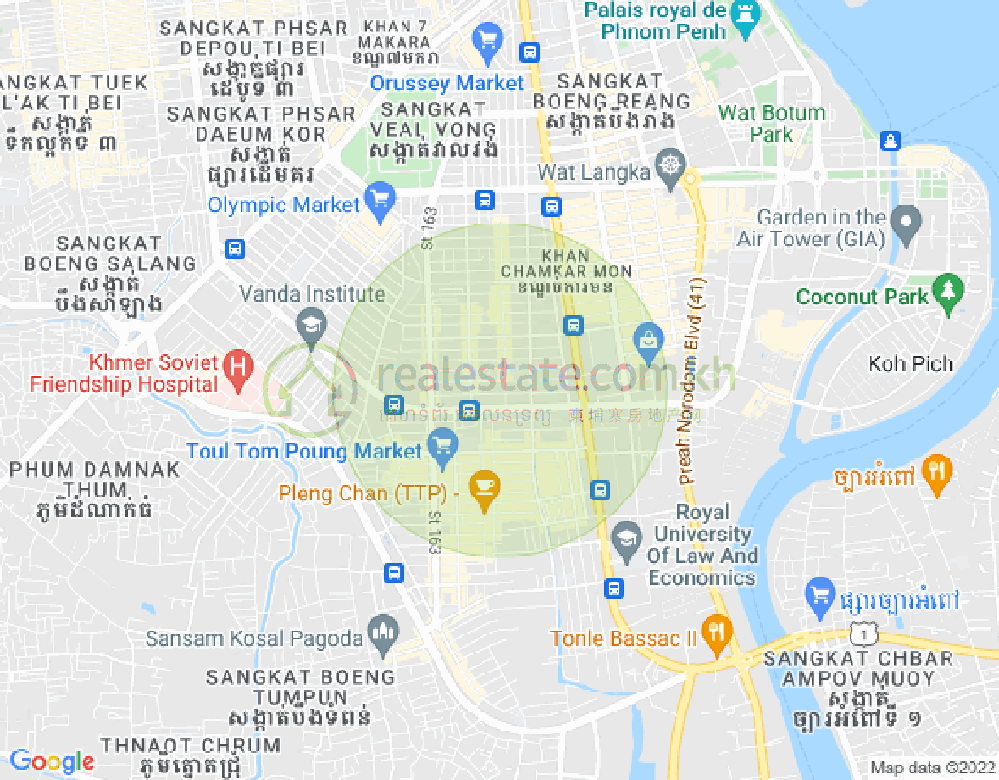 Mapa: BKK 3, Boeng Keng Kang, Phnom Penh
