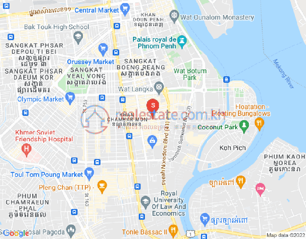 Map of BKK 1, Boeng Keng Kang, Phnom Penh