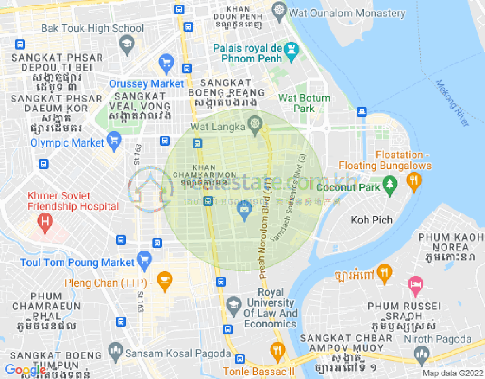 万景岗2分区（BKK2), 波哥堪, 金边地图